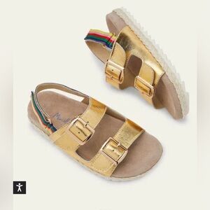 Mini Boden Girl Espadrille Sandals-Gold Rainbow EU 36- New In Box